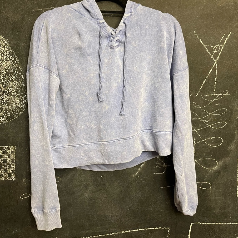 Light blue cropped hoodie